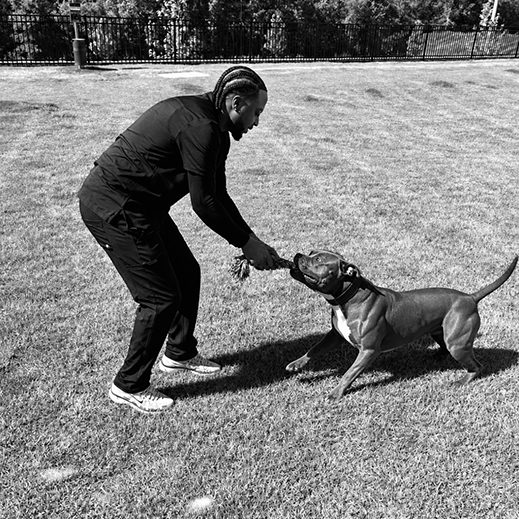Shaun Playing With Dog Outside